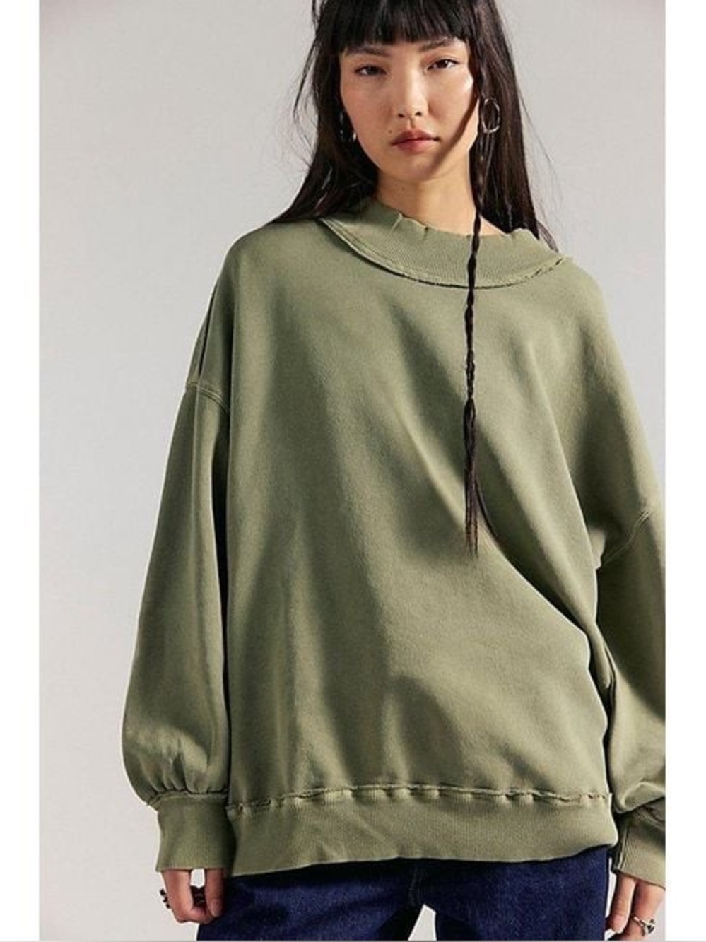 Free People Green Palm Springs Pullover oversized woman's size XS NWOT